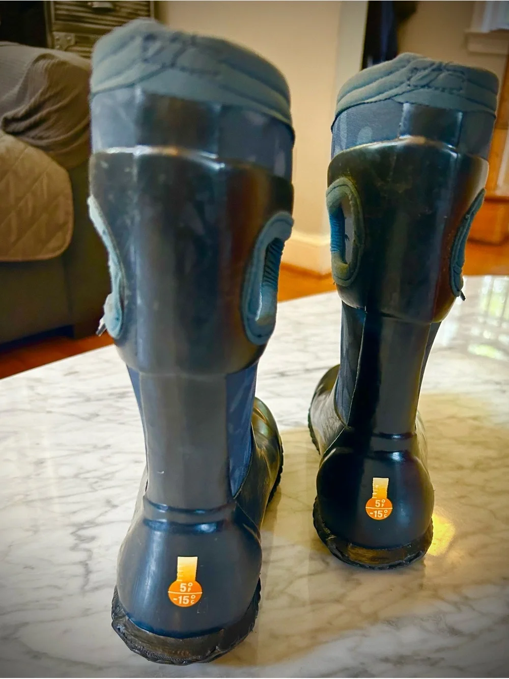 Bogs Kids Black and Gray Waterproof Rain Boots